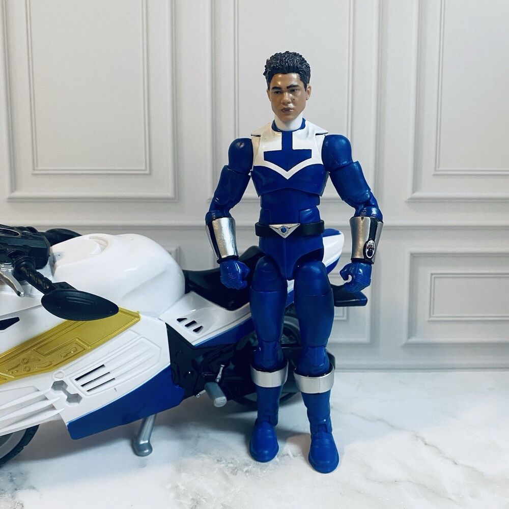 Hasbro Power Rangers Lightning Time Force Blue Ranger And Cycle Incomplete - Picture 4 of 7